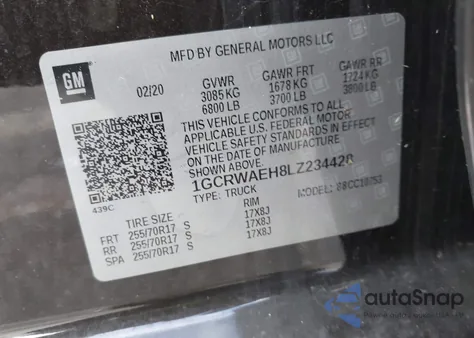 2020 Chevrolet Silverado 1500 2Wd Double Cab Standard Bed Wt from USA, damaged, VIN 1GCRWAEH8LZ234428